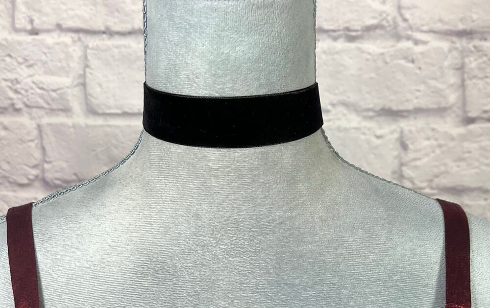 Handmade Classic Black Velvet 1" Choker Necklace